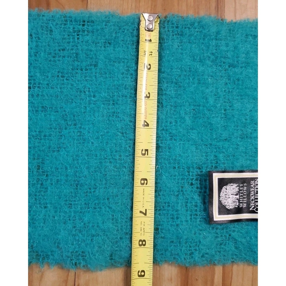 Whitley Willows Neckwear 62% Mohair 38% Wool Scarf Shawl Turquoise Blue - Picture 8 of 9